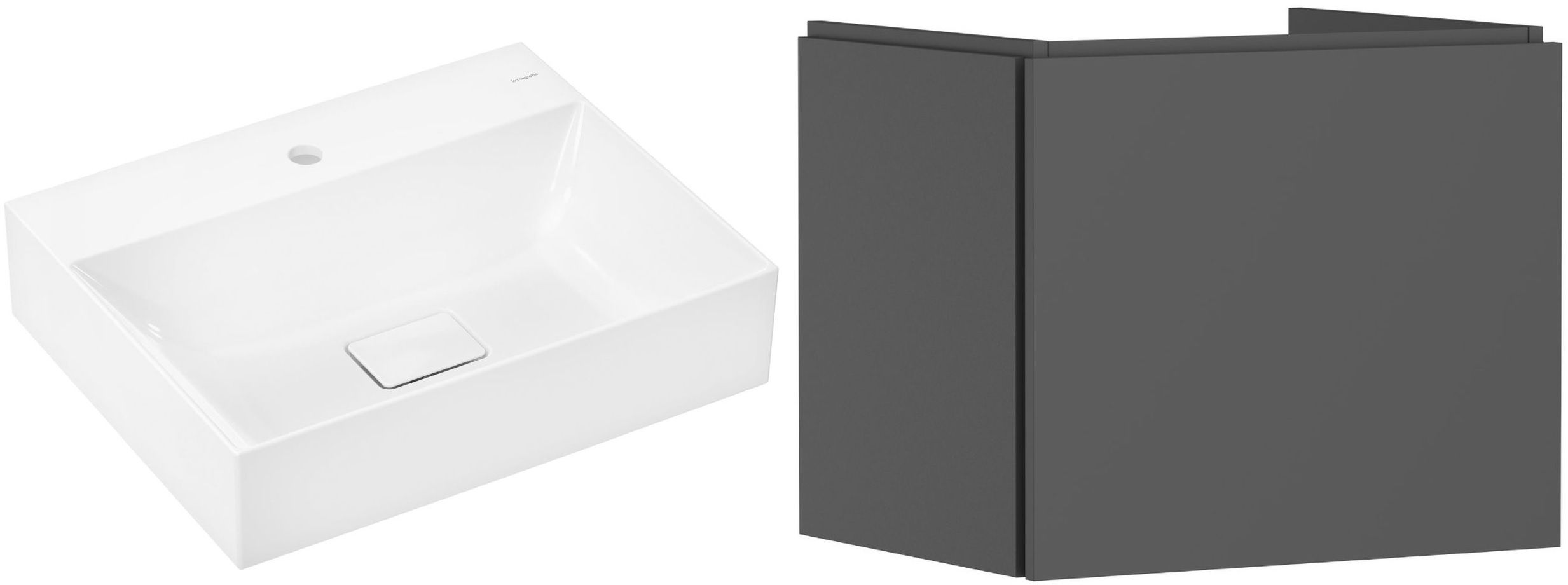 Zestaw Hansgrohe Xevolos E umywalka z szafką Xilesa E 60 cm szary (54253760, 61092450)