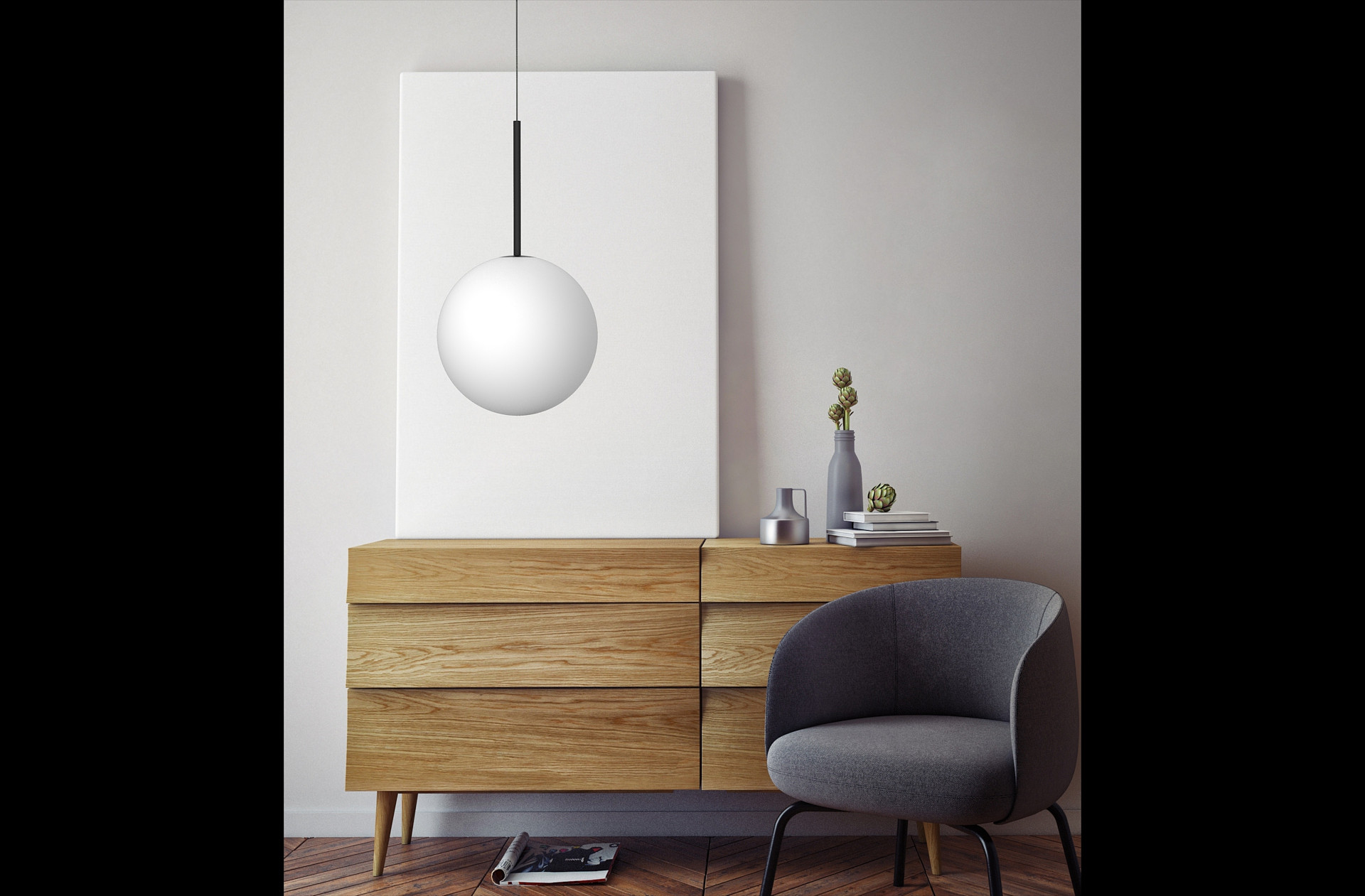 Miloox Jugen Black lampa wisząca 1x40W czarna/biała 1744.205