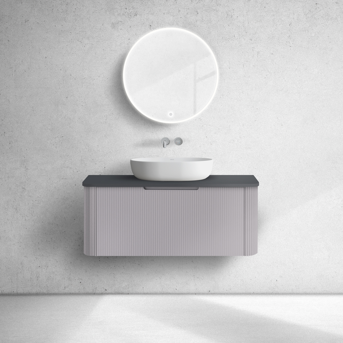 Oltens Hamnes szafka 100 cm podumywalkowa wisząca z blatem kaszmir/czarny mat 68675900 - Wysyłka w 24h