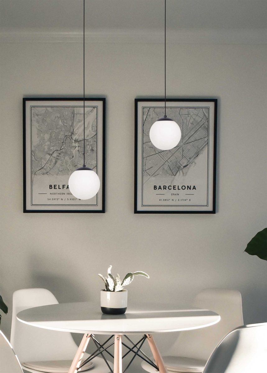 Kaja Savoy lampa wisząca 1x40 W biała-czarna K-4921