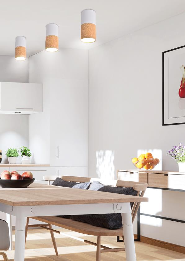 Candellux Tuba lampa podsufitowa 1x25W biały/drewno 2273655 - Wysyłka w 24h