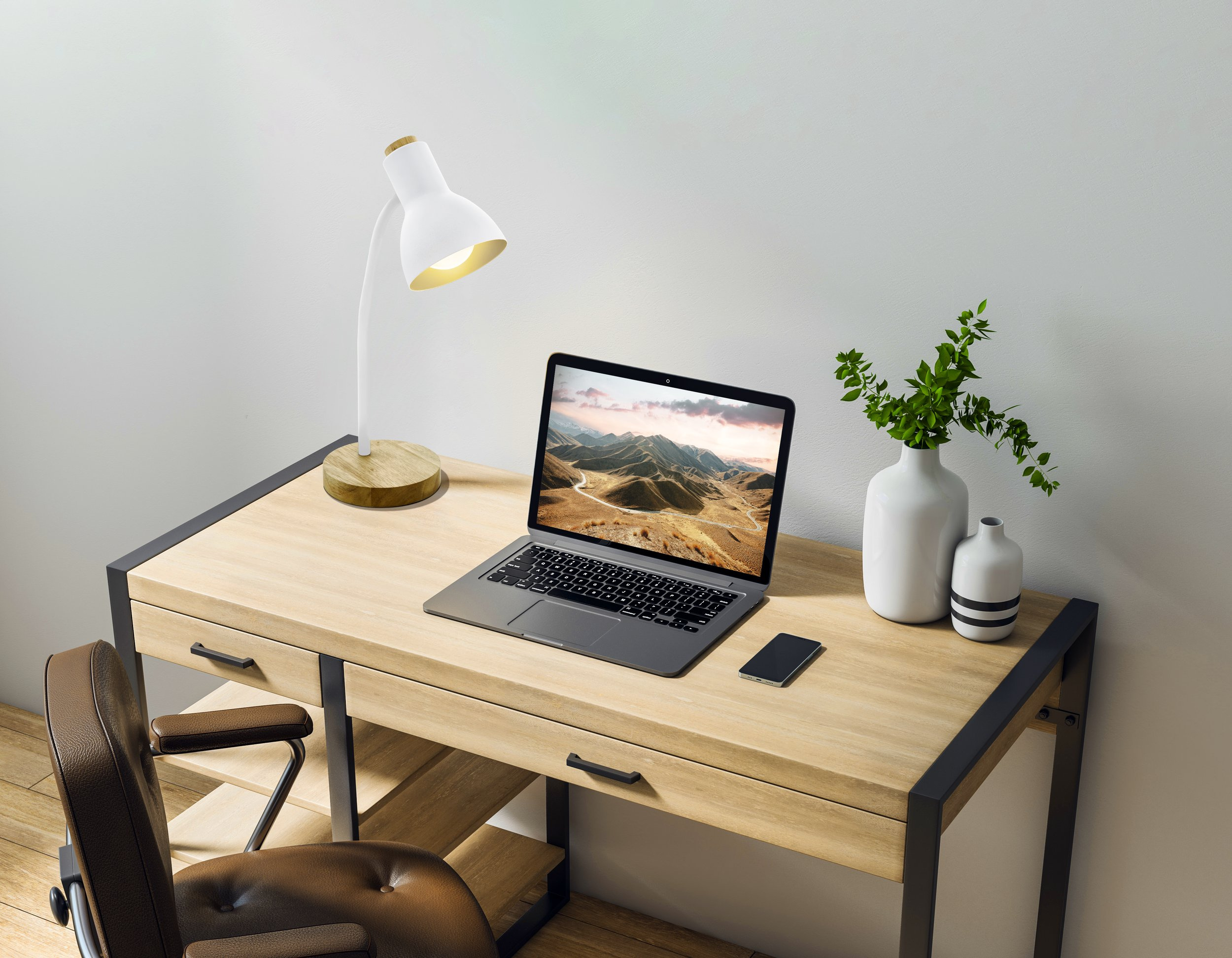 Eglo Veradal lampa biurkowa 1x40 W biała 98832