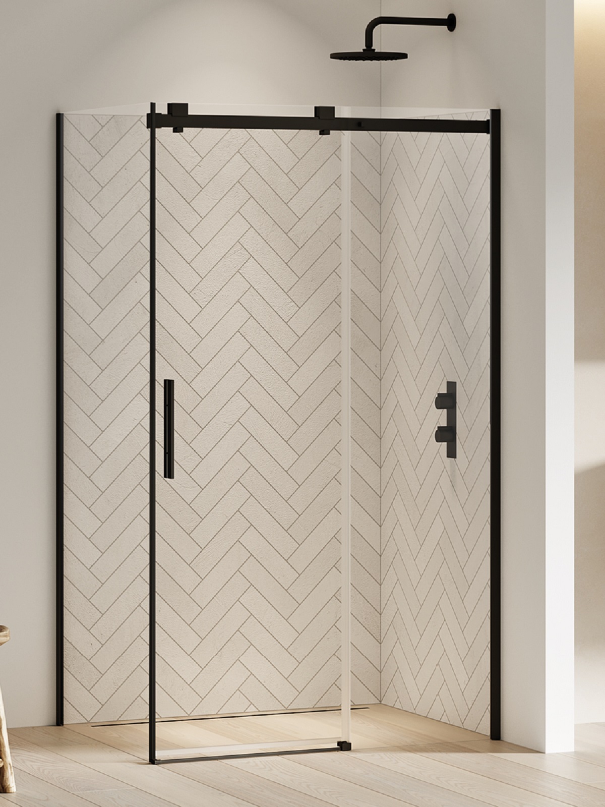 New Trendy Softi Black kabina prysznicowa 120x80 cm prostokątna czarny mat/szkło przezroczyste EXK-3975