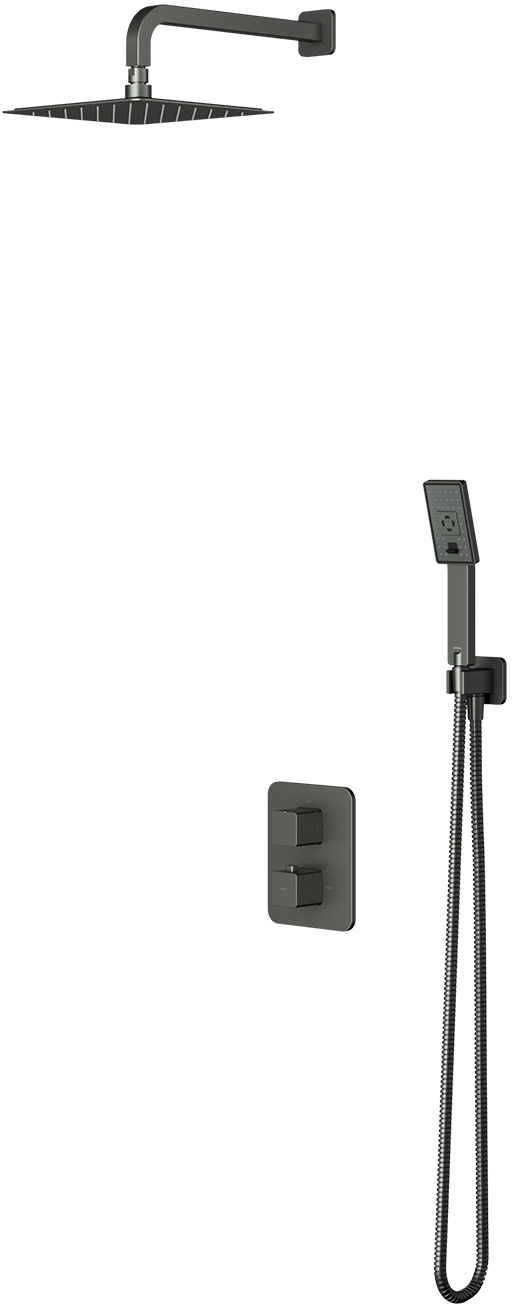Omnires Slide zestaw prysznicowy podtynkowy termostatyczny z deszczownicą grafit SYSSL11GR - Wysyłka w 24h