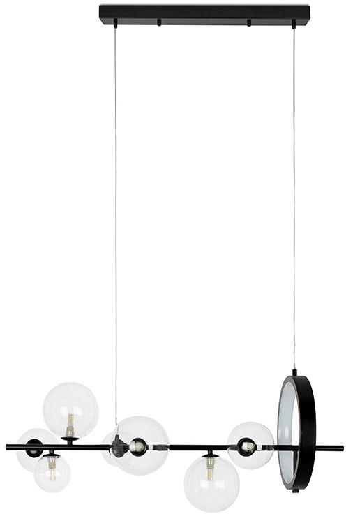 Moosee Alure Line lampa wisząca x5 W czarna-przezroczysta MSE010100285
