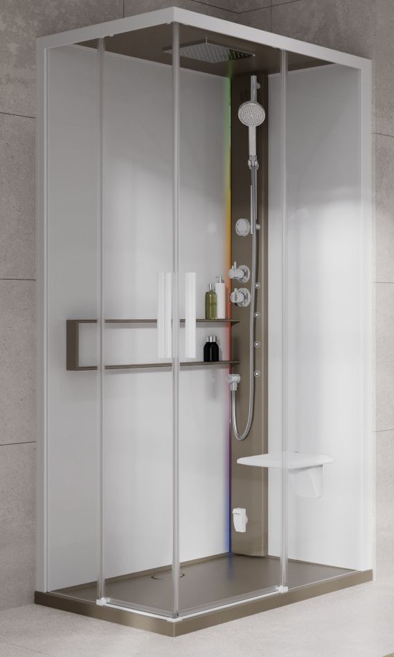 Novellini Glax 2 2.0 A kabina z hydromasażem 100x100 cm parowa z brodzikiem corda G22A109T5-1TU