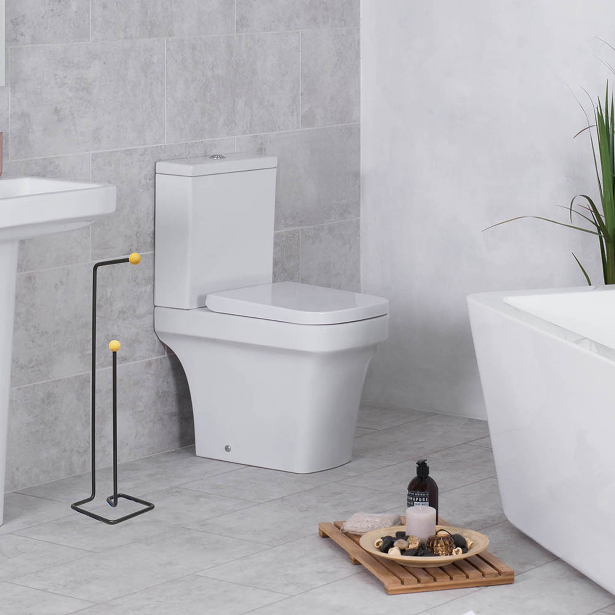 Sepio stojak na papier toaletowy model 205 czarny/drewno 10STOLAZ205BW