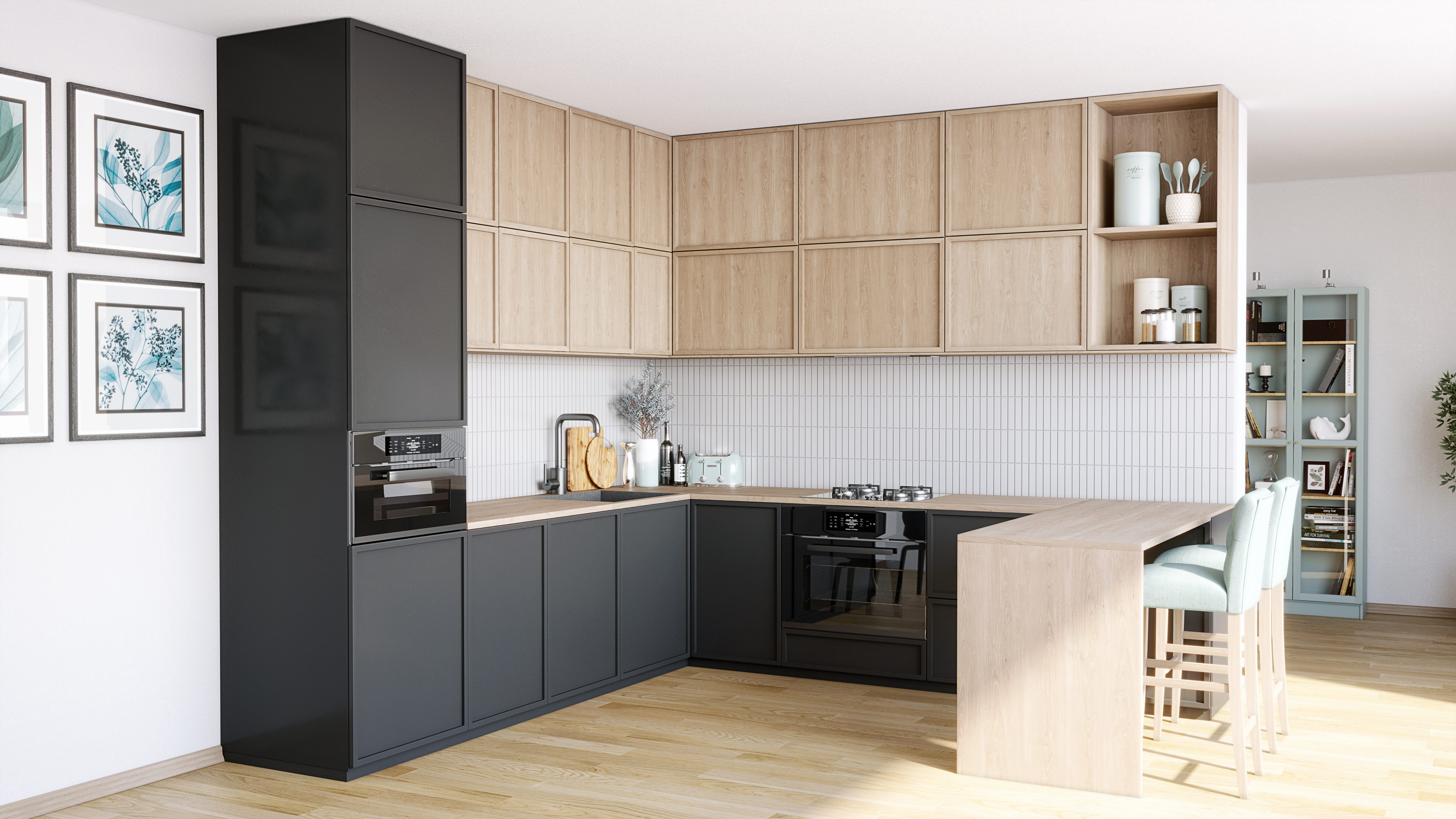 Globalo Design Viledo okap kuchenny 59,8 cm podszafkowy czarny VILEDO_60_1_BLACK