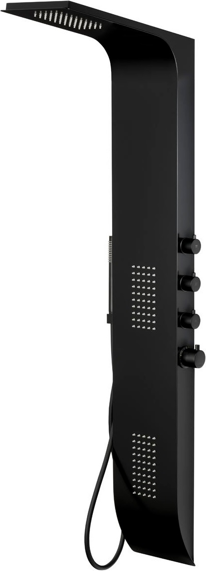 Corsan Duo panel prysznicowy ścienny termostatyczny czarny półmat A777TDUOBLACK/BLACKBL