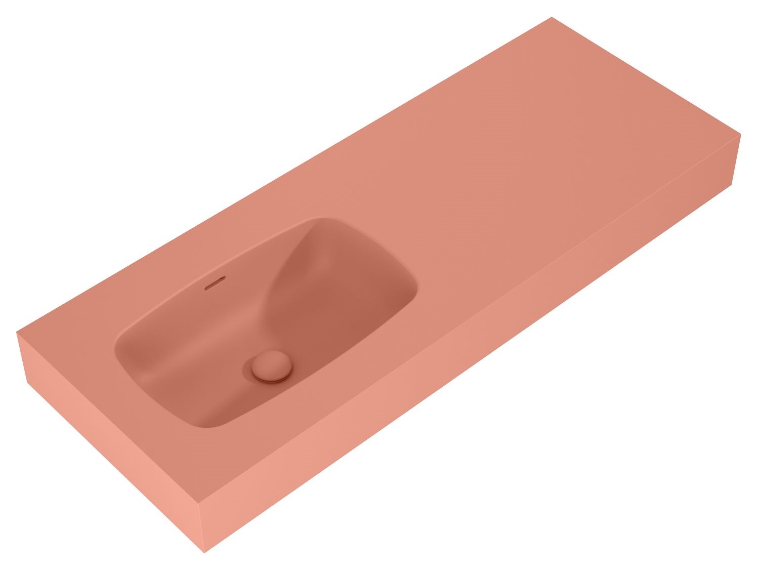 Elita Dimple umywalka 121x46 cm prostokątna ścienna terra pink matt RE041201026600