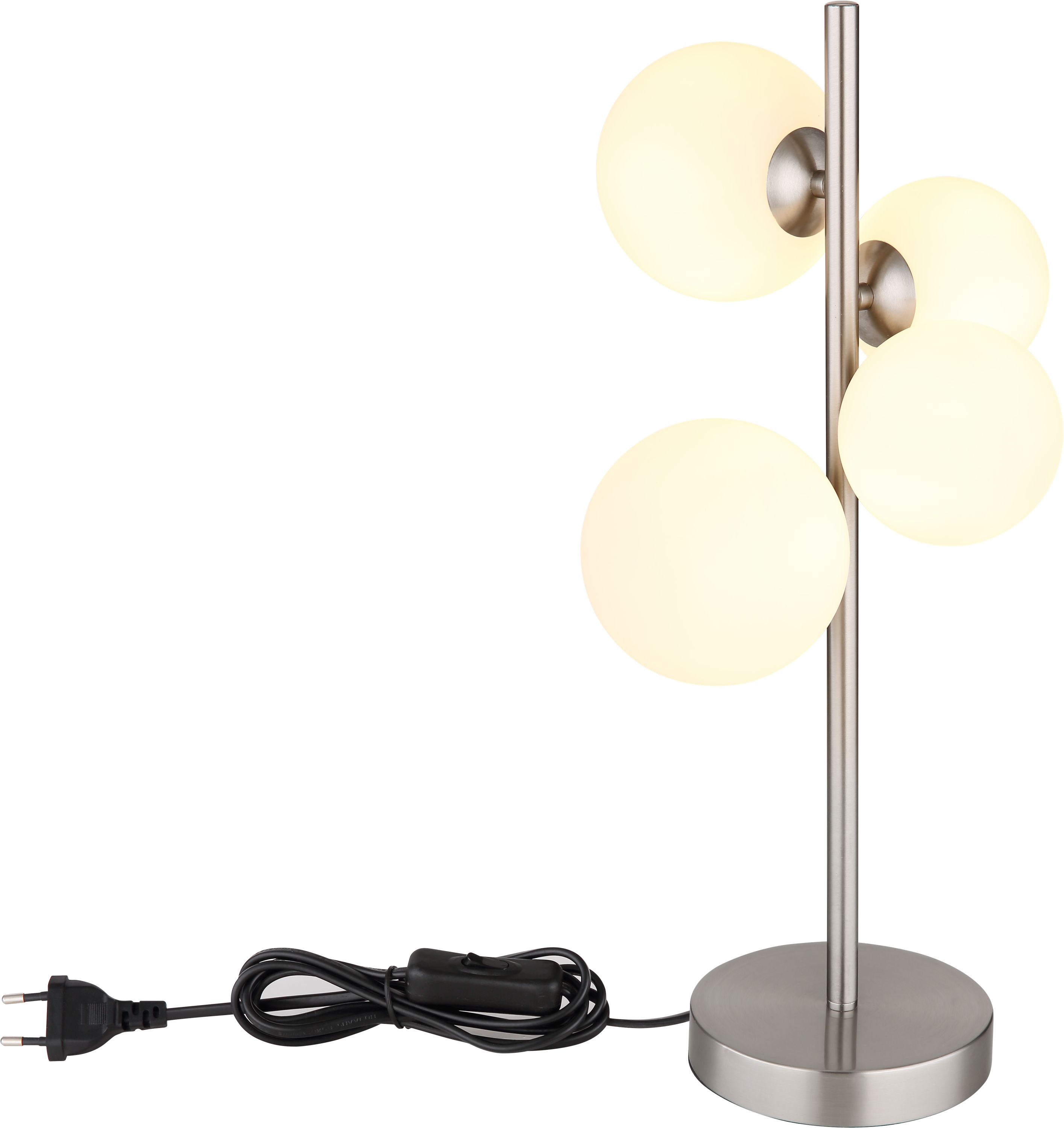 Globo Lighting Riha lampa stołowa 4x3,5W nikiel mat/szkło opalizowane 56140-4T