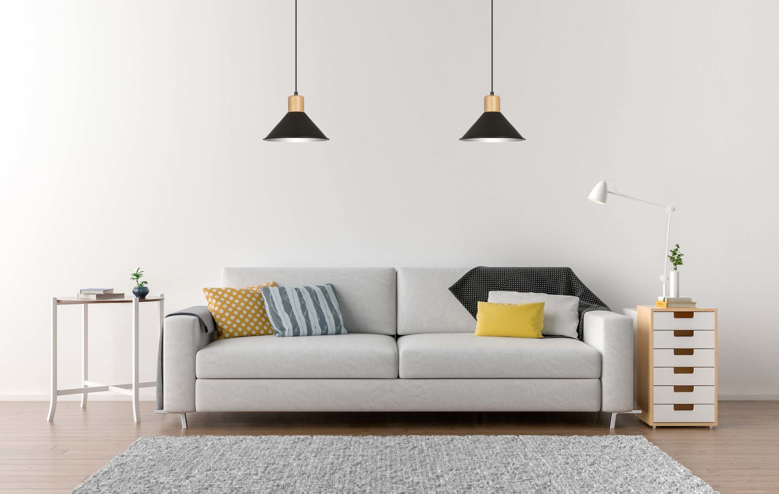 Emibig Rowen lampa wisząca 1x15 W czarna-drewno 1044/1