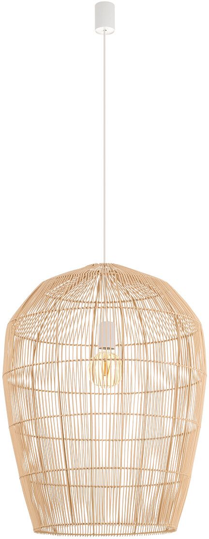 Nowodvorski Lighting Haiti lampa wisząca 1x25 W biała-drewno 11165