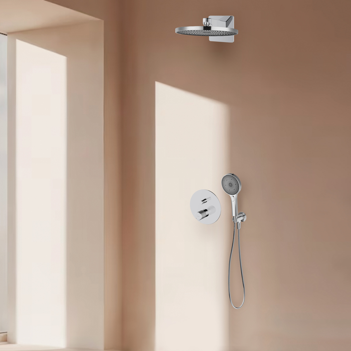 Oltens Hamnes zestaw bateria wannowo-prysznicowa podtynkowa z deszczownicą Vann i słuchawką 3-funkcyjną Havis EasyClick chrom 36024100 - Wysyłka w 24h