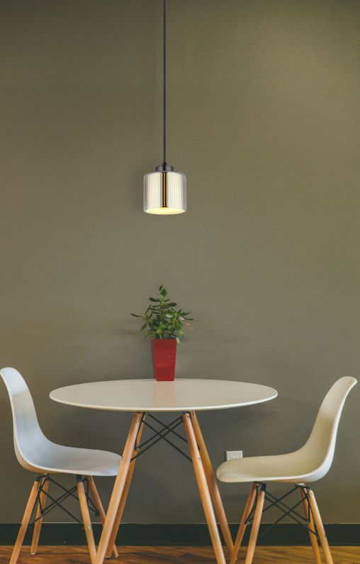 Globo Lighting Felicia lampa wisząca 1x60 W czarna/chrom 16056H