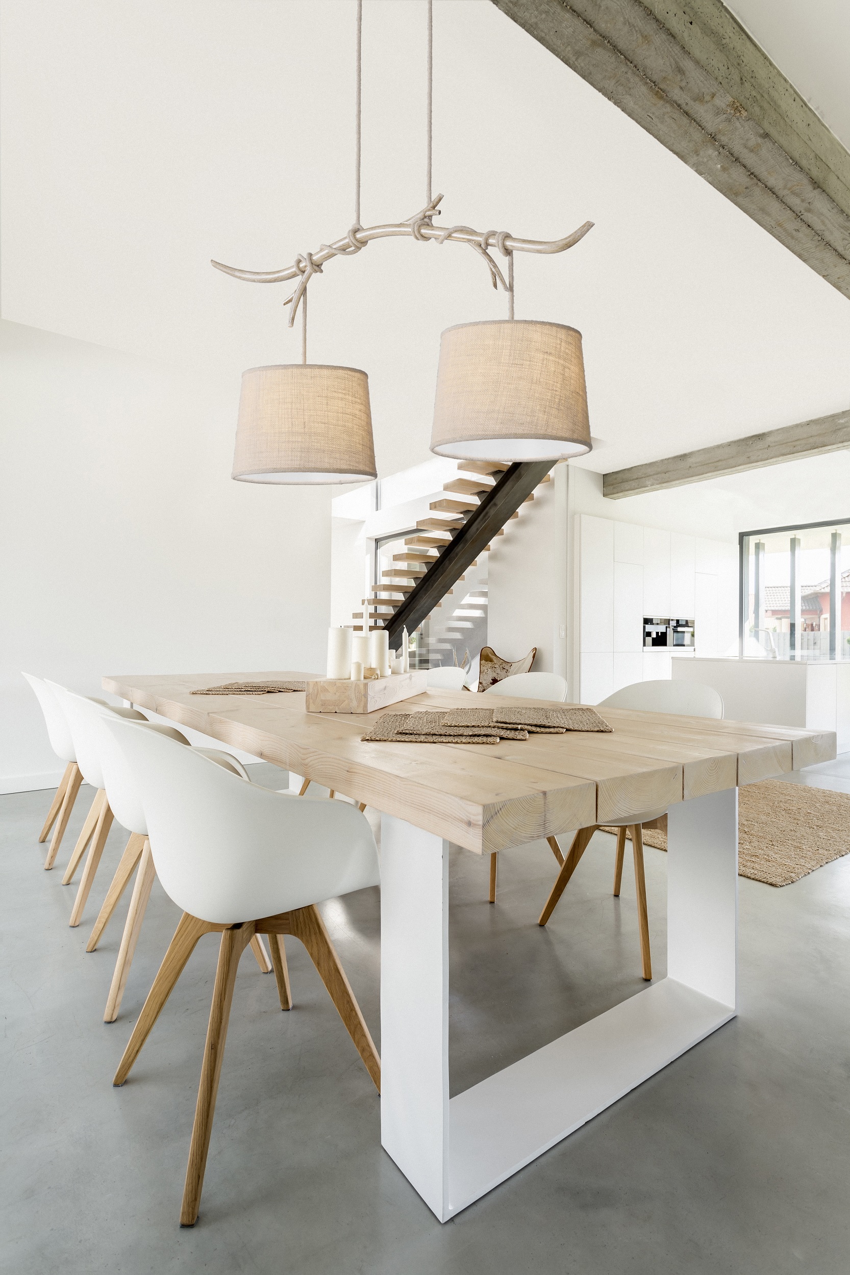 Mantra Sabina lampa wisząca 2x20W drewno 6177