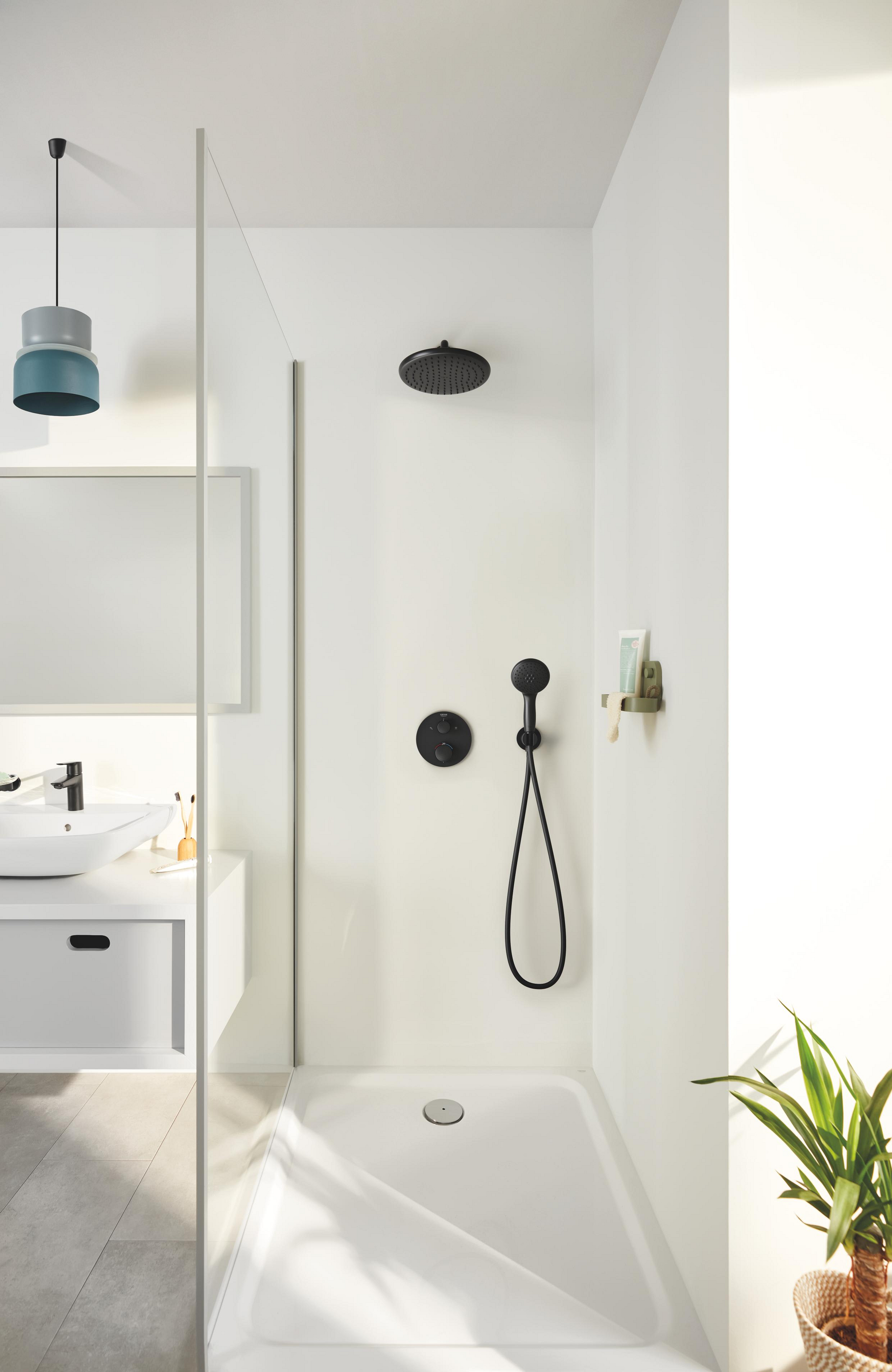 Grohe Vitalio Start zestaw prysznicowy podtynkowy termostatyczny z deszczownicą czarny 348832430 - Wysyłka w 24h