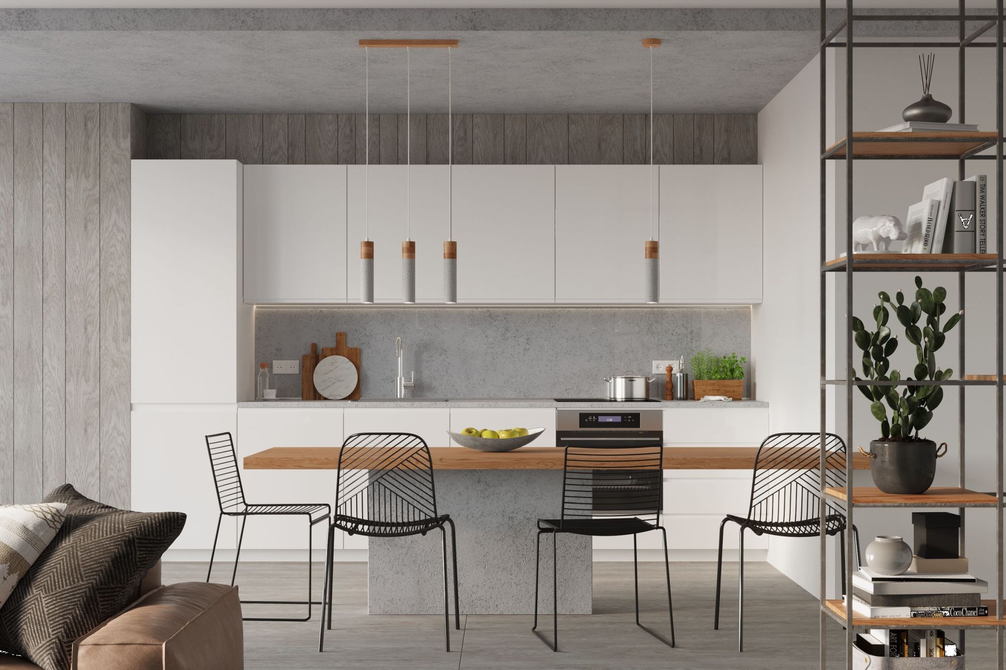 Sollux Lighting Zane lampa wisząca 1x40W szary/drewno naturalne SL.0965