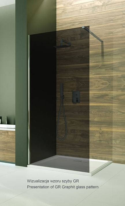 Sanplast Altus drzwi wnękowe D2/ALTIIa-140-150 przesuwne chrom błyszczący/szkło graphite 600-121-1541-42-491