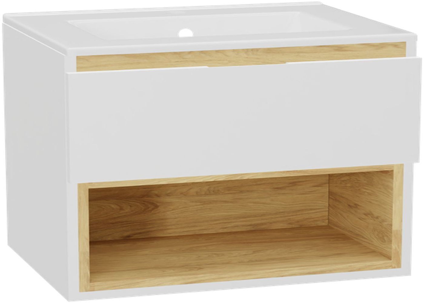 Excellent Tuto 2.0 korpus szafki 80x46.5x50 cm podumywalkowa wisząca biała-dąb MLEX.2171.800.WHBL