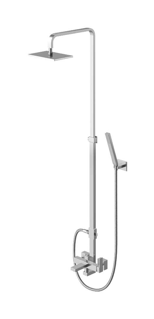 Kohlman Excelent zestaw wannowo-prysznicowy ścienny z deszczownicą chrom QW277H