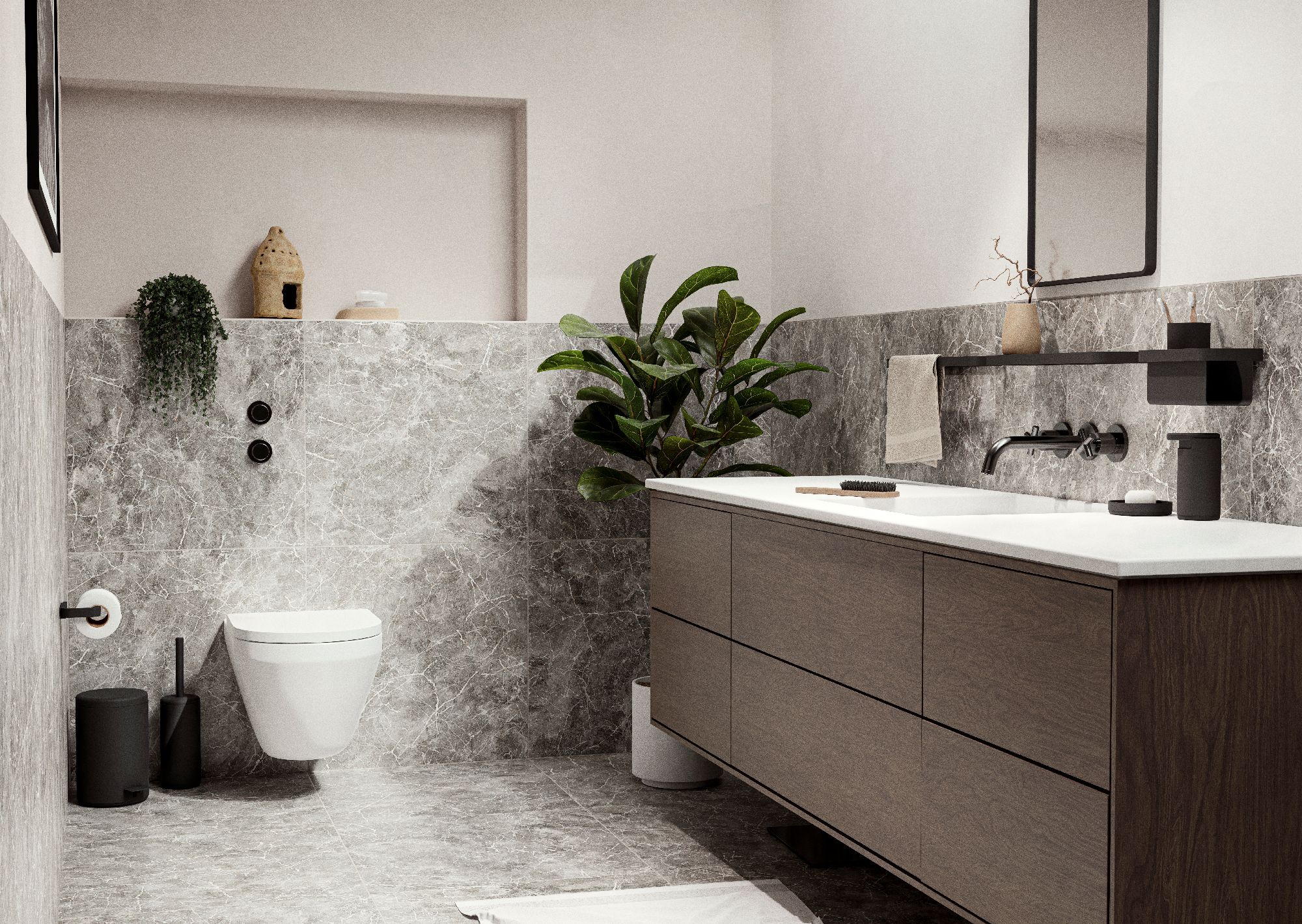 Zone Denmark Rim szczotka toaletowa stojąca czarna 14644 - Wysyłka w 24h