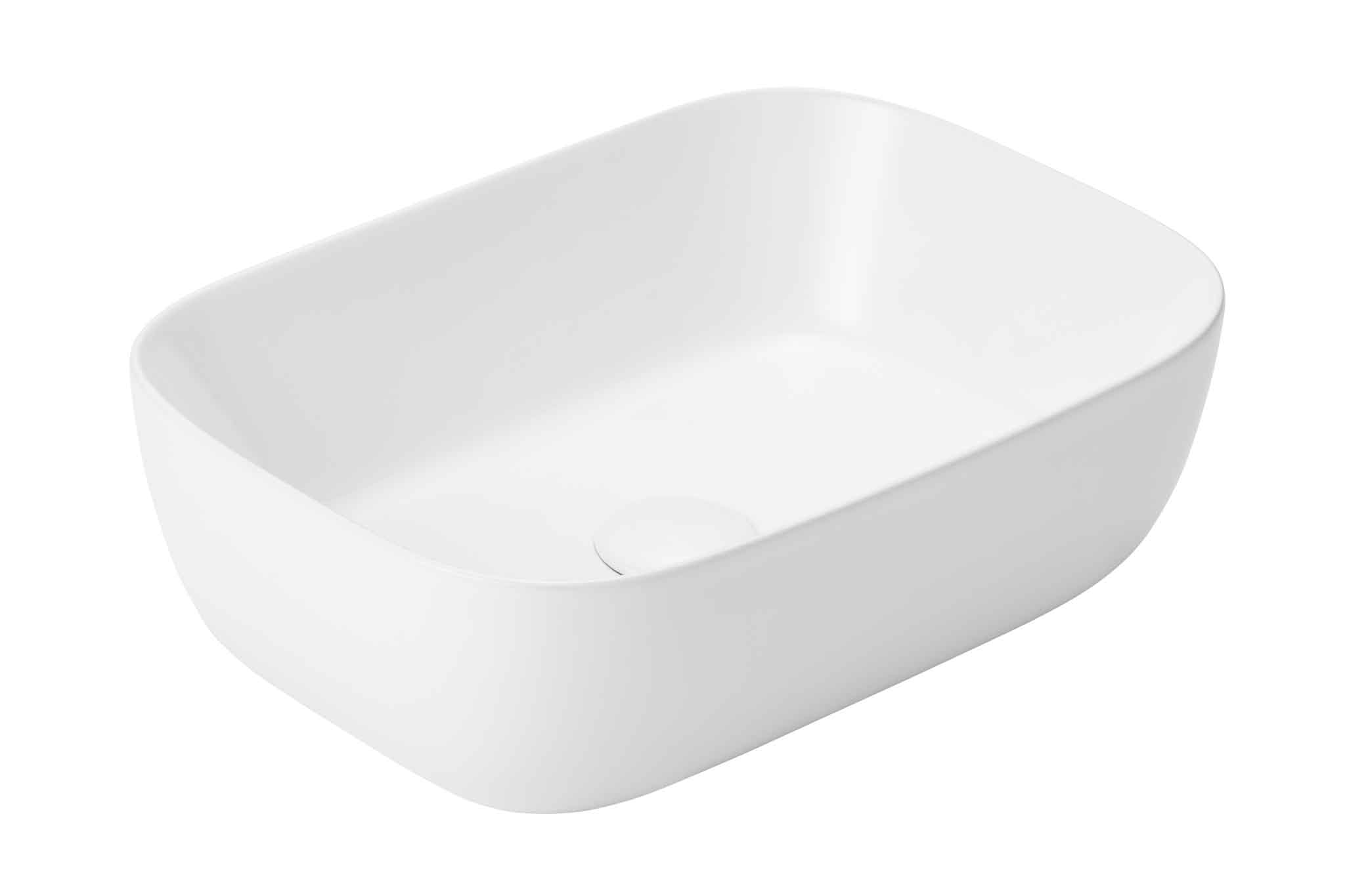 Uptrend Hapi umywalka 45.5x33 cm prostokątna nablatowa biały połysk TR41287