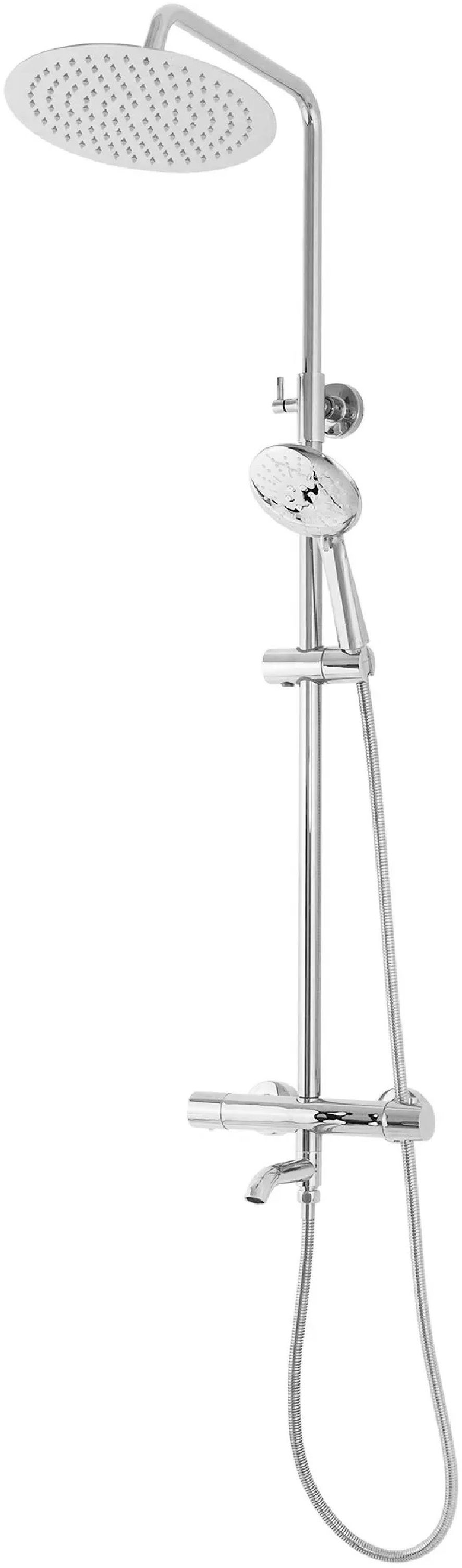 Rea Lungo zestaw wannowo-prysznicowy ścienny termostatyczny z deszczownicą chrom REA-P6607