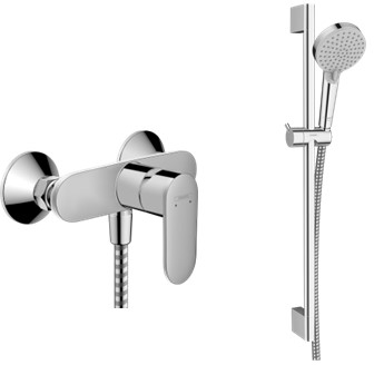 Zestaw Hansgrohe Vernis Blend bateria prysznicowa z kompletem prysznicowym chrom (71640000, 26279000)