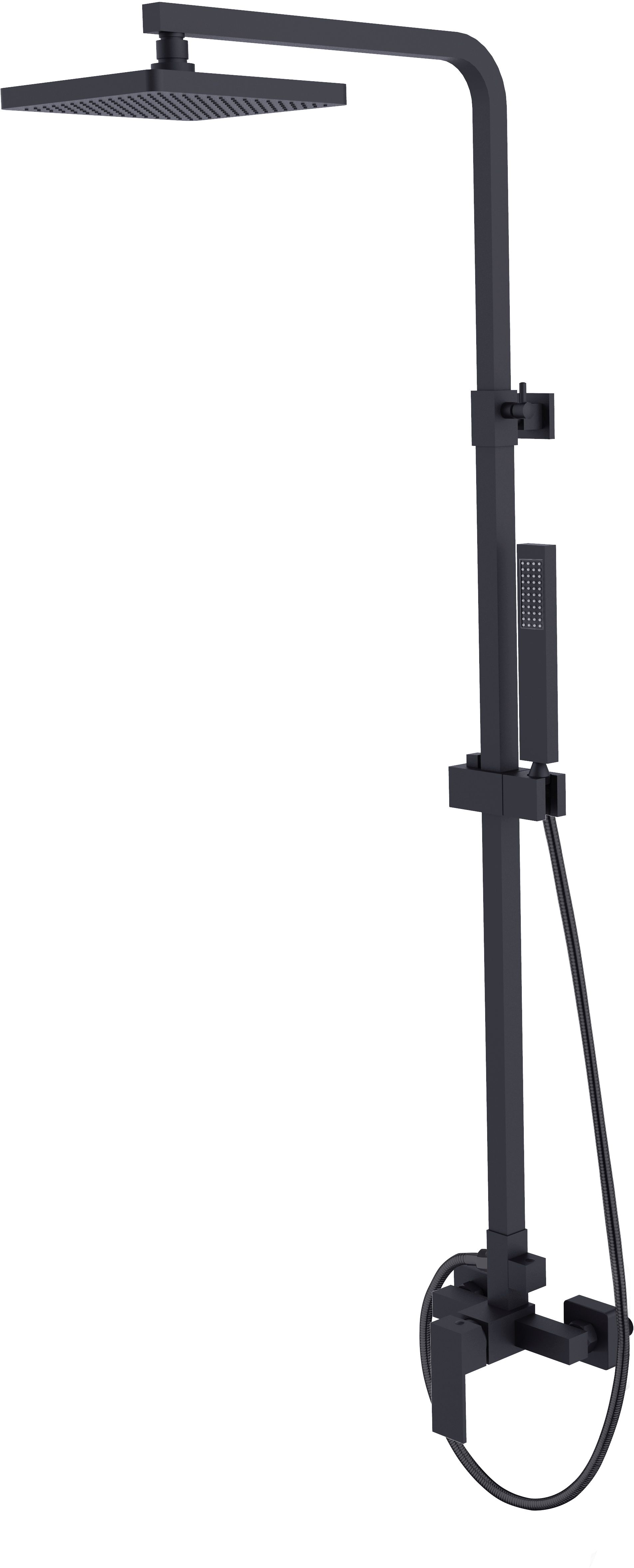 Besco Modern Varium zestaw prysznicowy z deszczownicą czarny mat BP-MVN-CZ