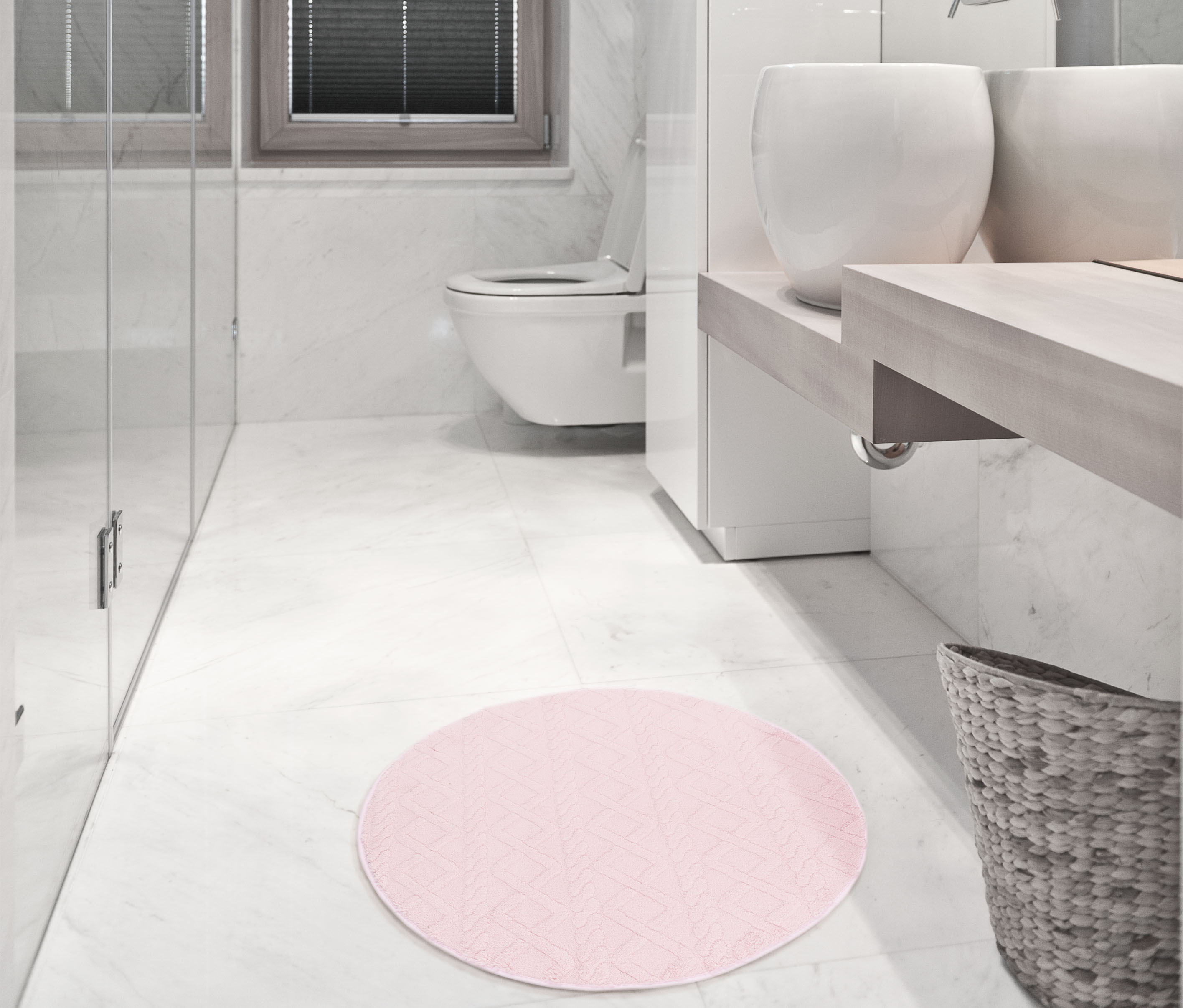 Multi-Decor New Style dywanik łazienkowy 67x67 cm okrągły różowy 508335