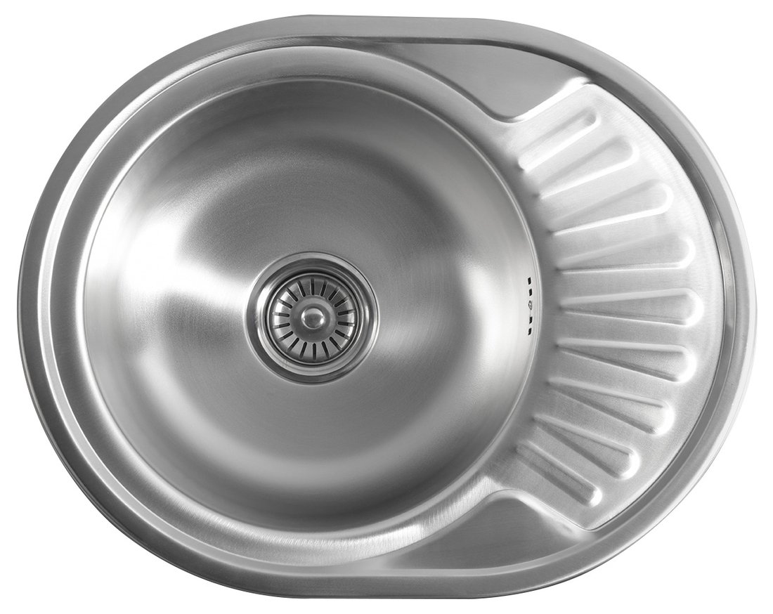 Aqualine zlewozmywak stalowy 57x45 cm owalny stal nierdzewna AQ5745B