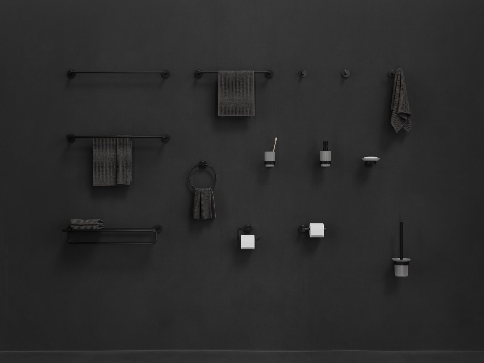 Ravak Kona wieszak na ręcznik okrągły czarny mat X07P1301