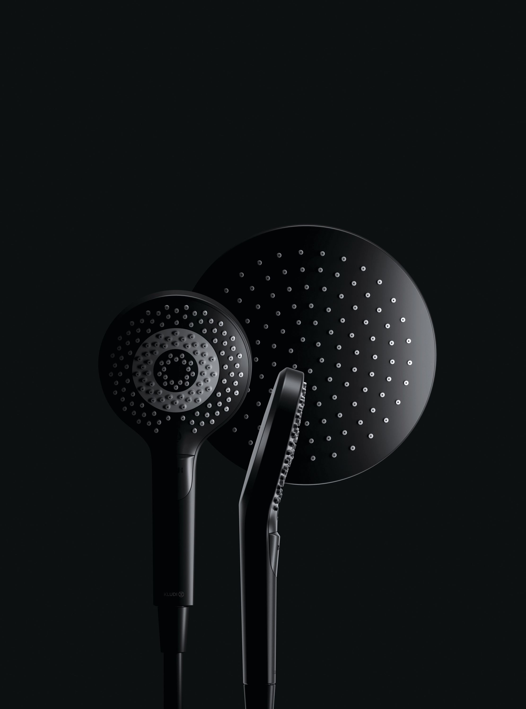 Kludi Dive zestaw prysznicowy ścienny czarny 699103900