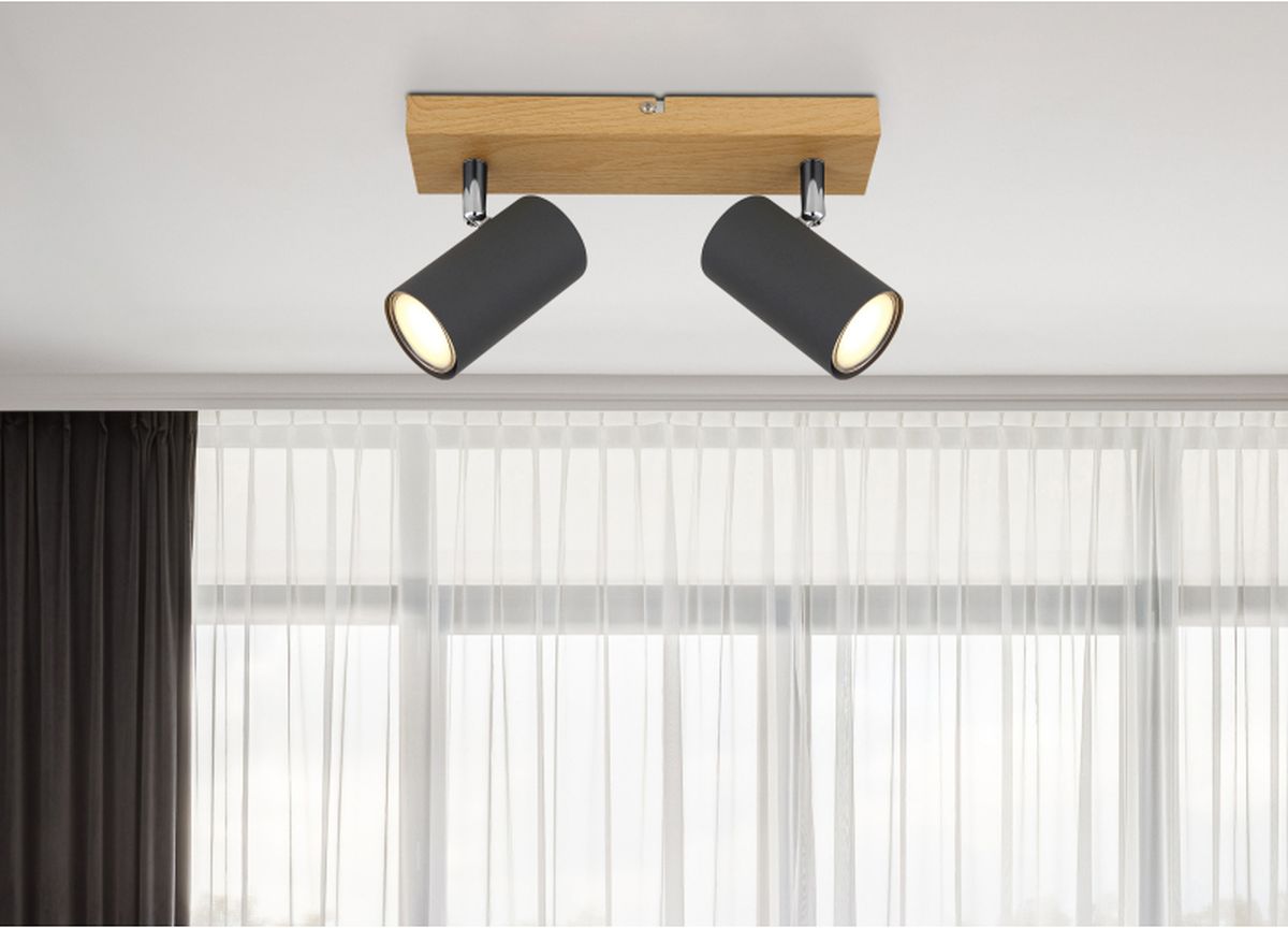 Globo Lighting Robby lampa podsufitowa 2x35 W drewno-grafitowa 57911-2G
