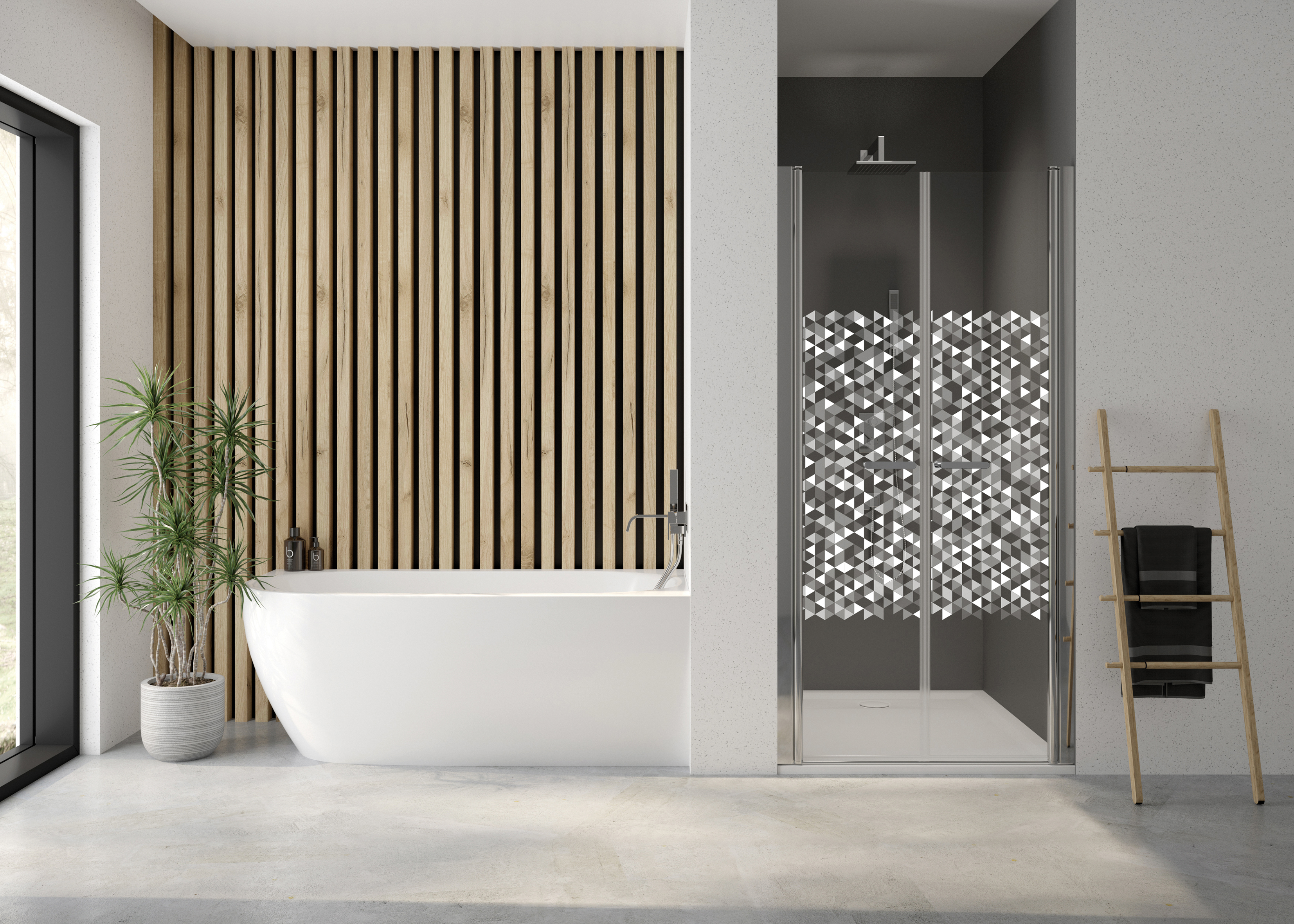 Sanplast Exa Line drzwi prysznicowe z profilem DD/Exa-80 cm uchylne srebrny połysk/szkło ze wzorem 600-540-0920-38-1511