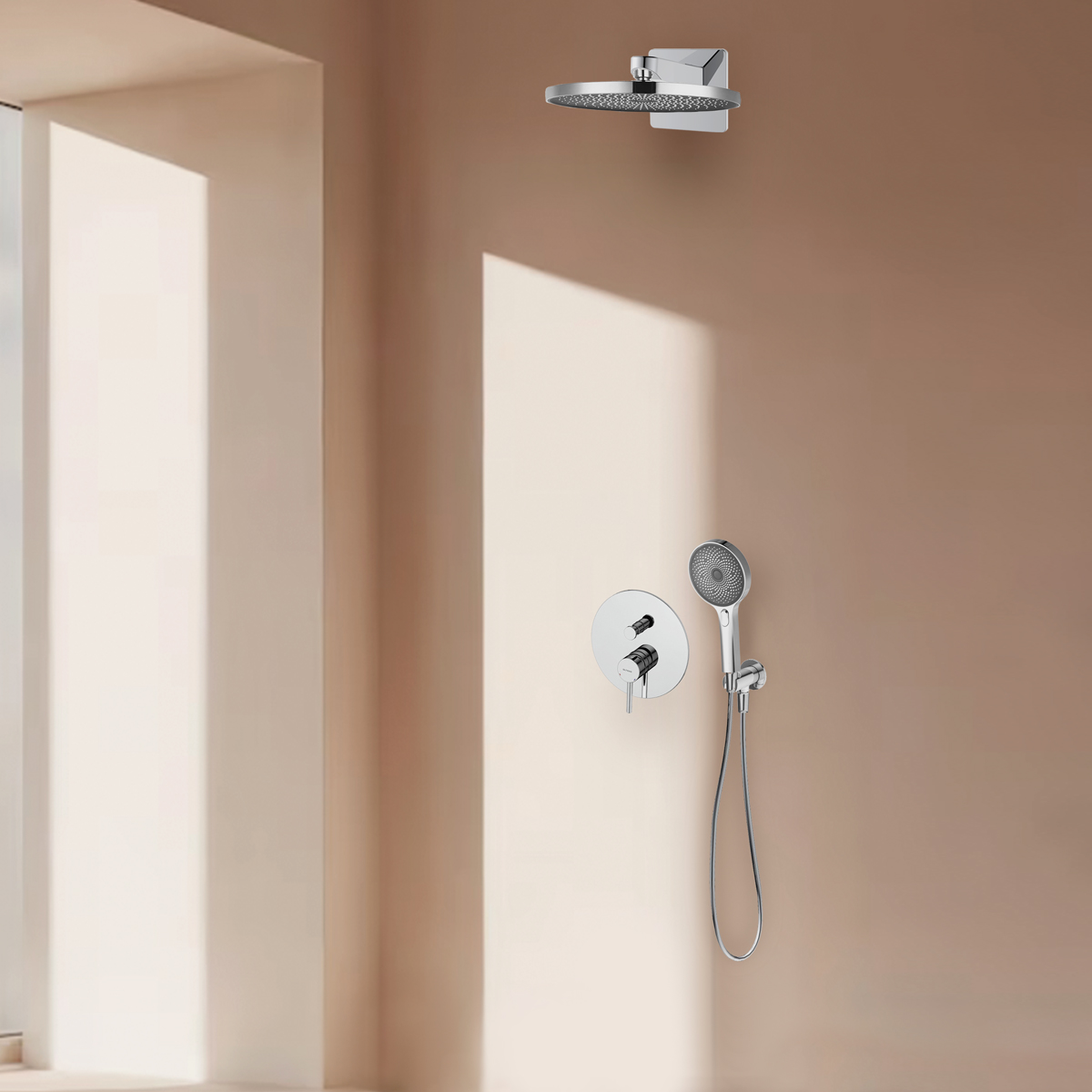 Oltens Molle zestaw bateria wannowo-prysznicowa podtynkowa z deszczownicą Vann i słuchawką 3-funkcyjną Havis EasyClick chrom 36021100 - Wysyłka w 24h