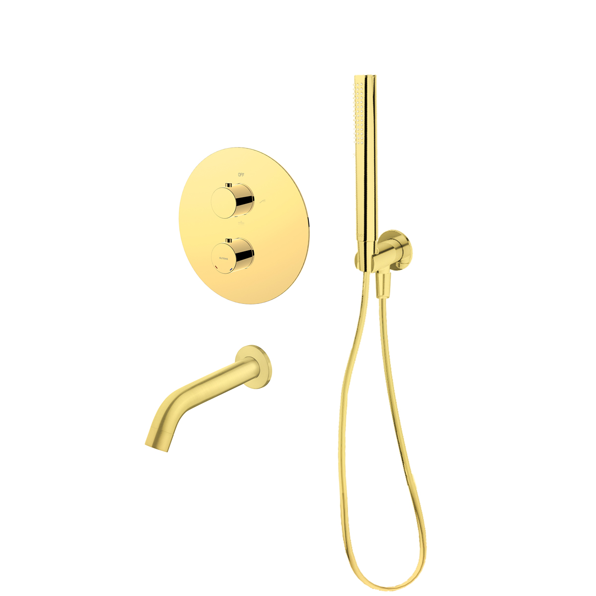 Zestaw Oltens Katla zestaw wannowo-prysznicowy podtynkowy termostatyczny złoty połysk 36610800 - Wysyłka w 24h