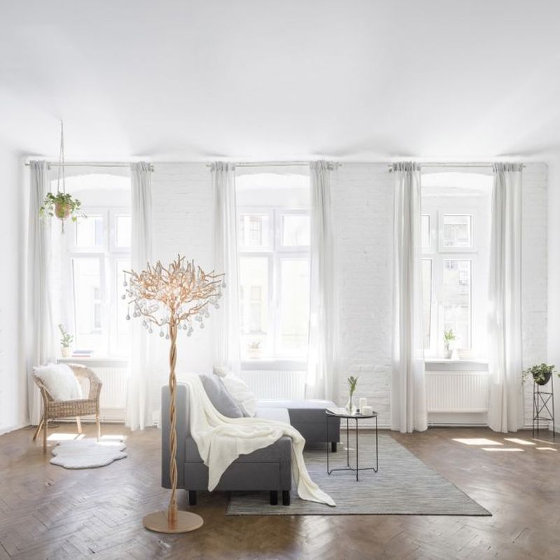 Paul Neuhaus Icicle lampa stojąca 5x40W mosiądz postarzany 232-11