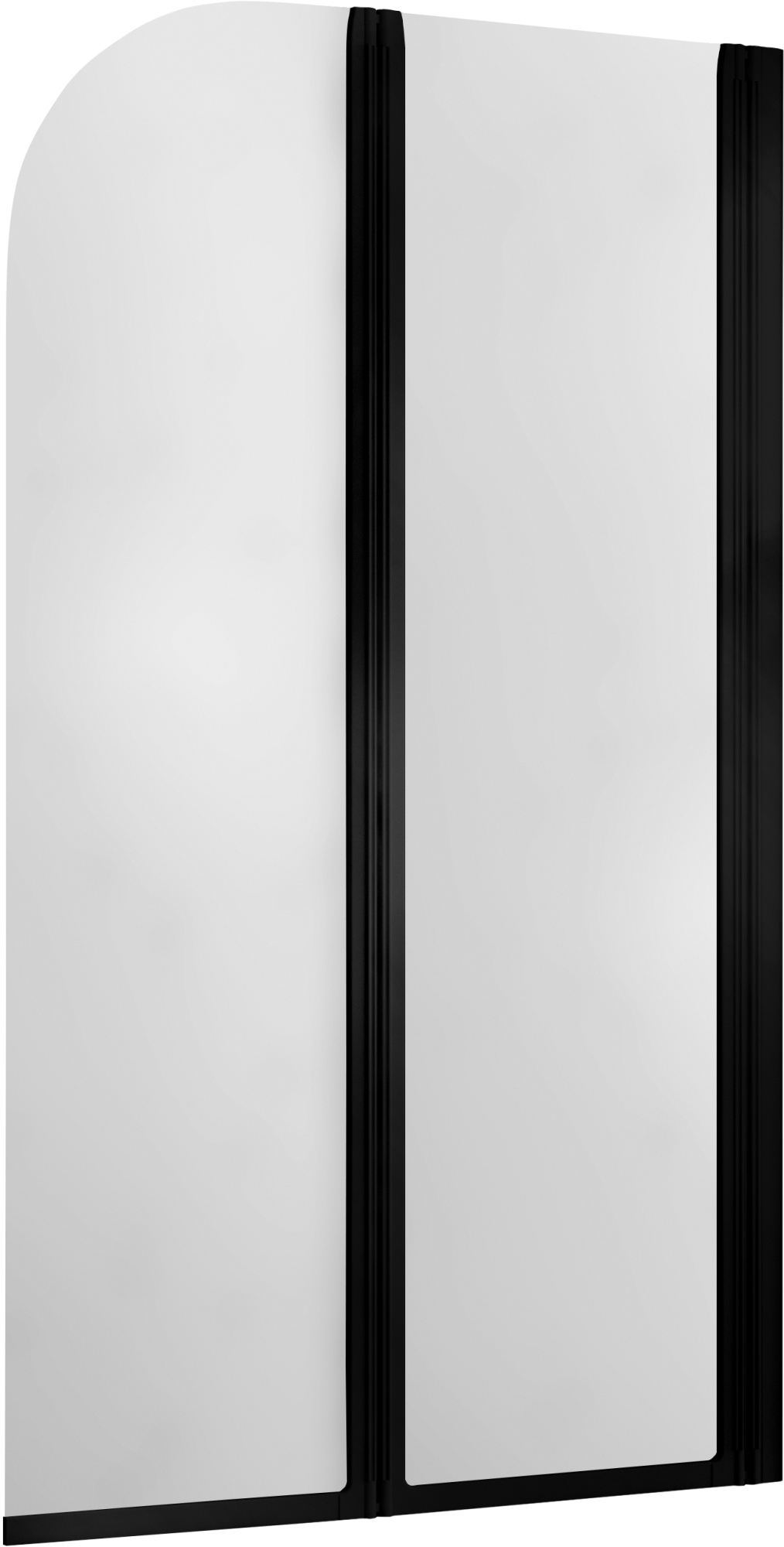 KFA Armatura Modern parawan nawannowy 80 cm 2-częściowy czarny mat/szkło przezroczyste 170-06941P