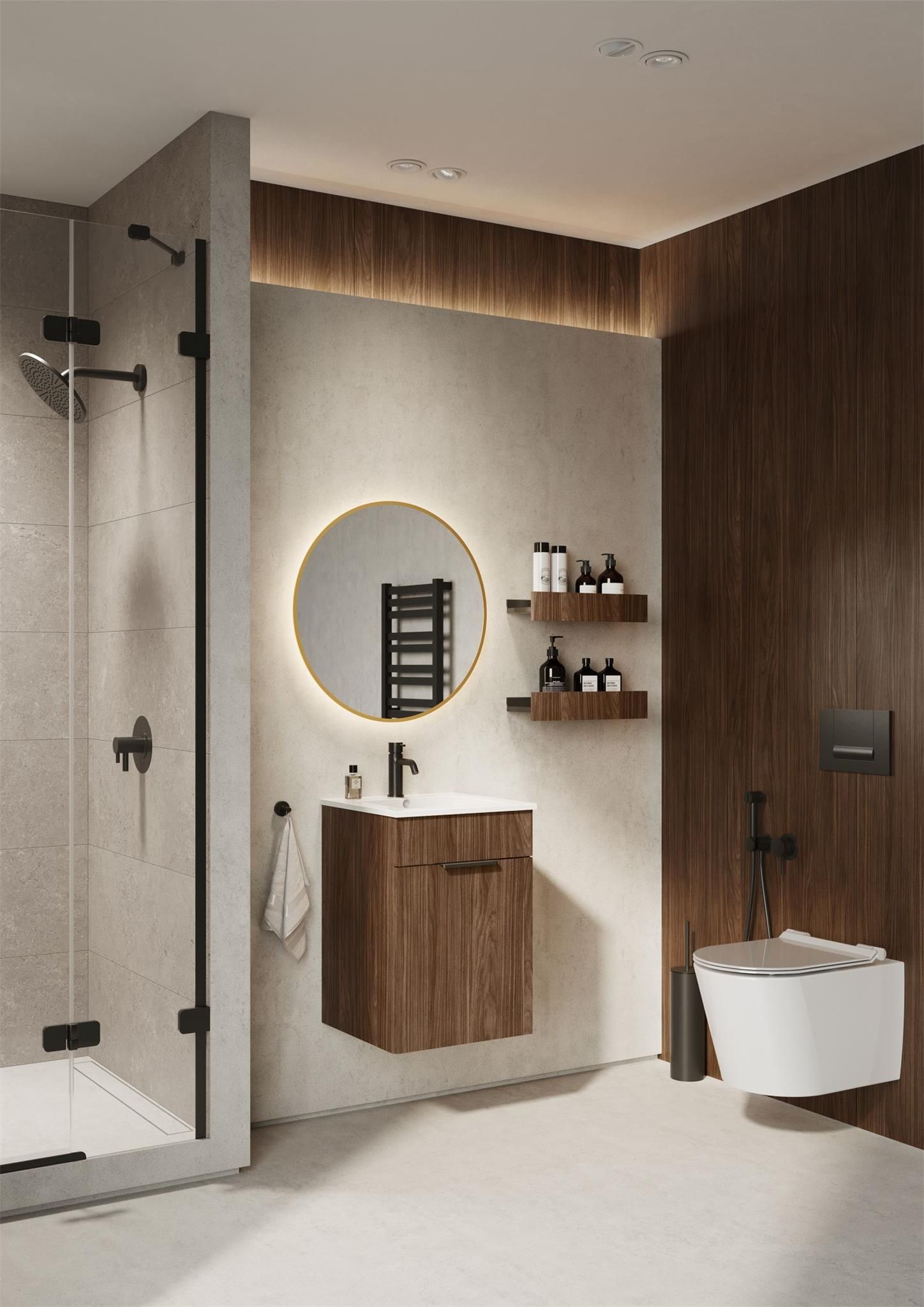 Elita Qubo Plus umywalka z szafką 40,5 cm orzech lincoln RE020400147060