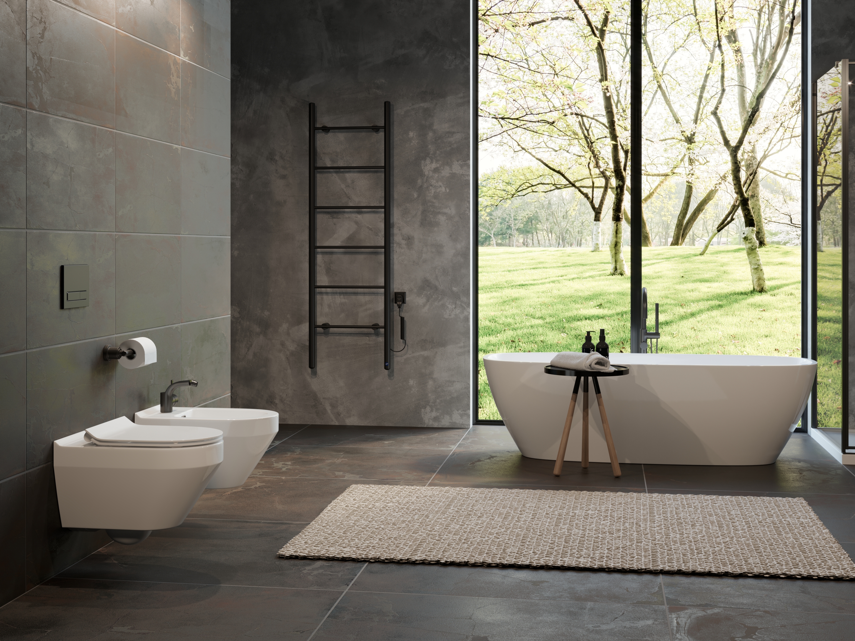 Instal Projekt Primavera Electro grzejnik elektryczny 160x50 cm czarny mat PRVE-50/160C31