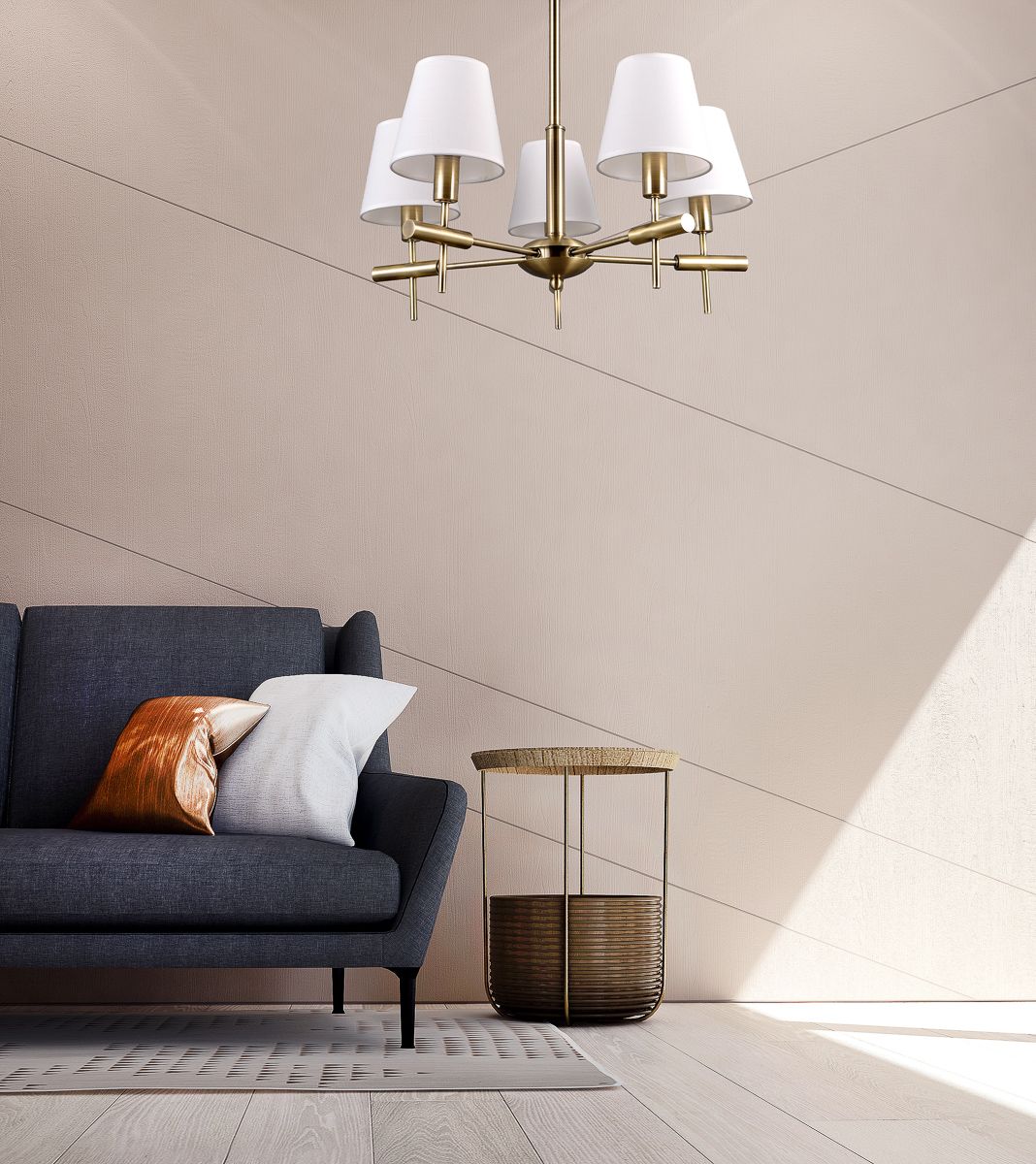 Italux Balter lampa podsufitowa 5x40 W złota MD38482-5