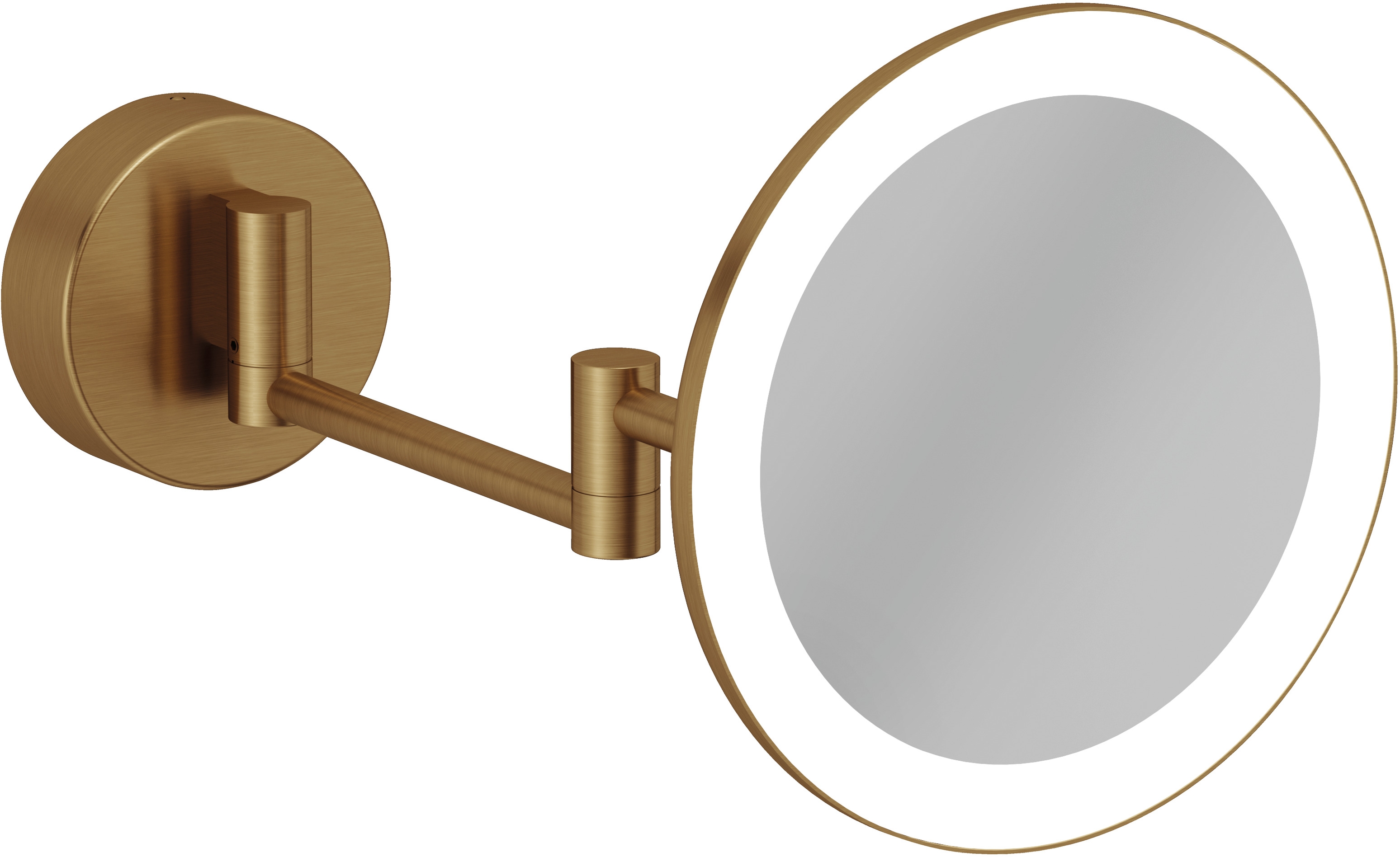 Kludi Vela R lusterko kosmetyczne 20,2x20,2 cm okrągłe z oświetleniem brązowy szczotkowany 58995N1W