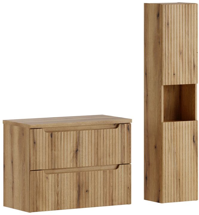 Zestaw Comad Nova Coast Evoke szafka 80 cm z blatem i szafka boczną wiszącą dąb SET-NOCE B OAK 80CM S HC