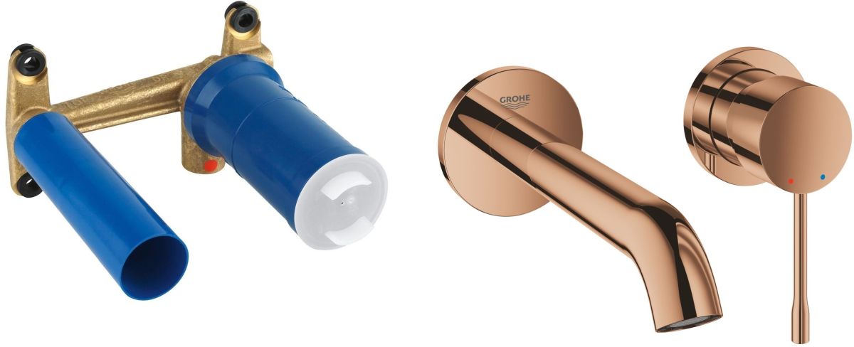 Zestaw Grohe Essence New bateria umywalkowa podtynkowa kompletna warm sunset (19408DA1, 23571000)