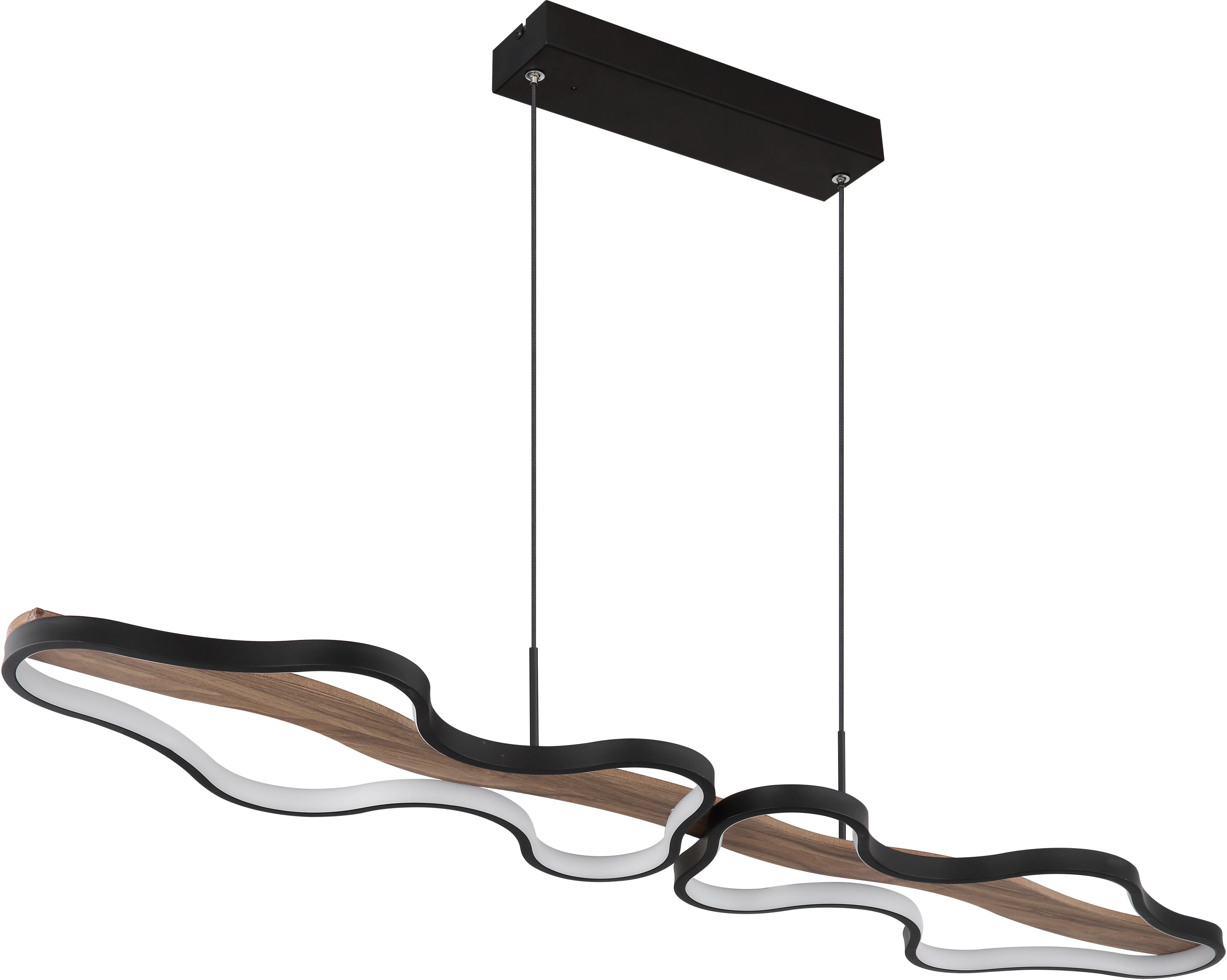 Globo Lighting Bezzy lampa wisząca 2x36W czarny mat/drewno 67181H1