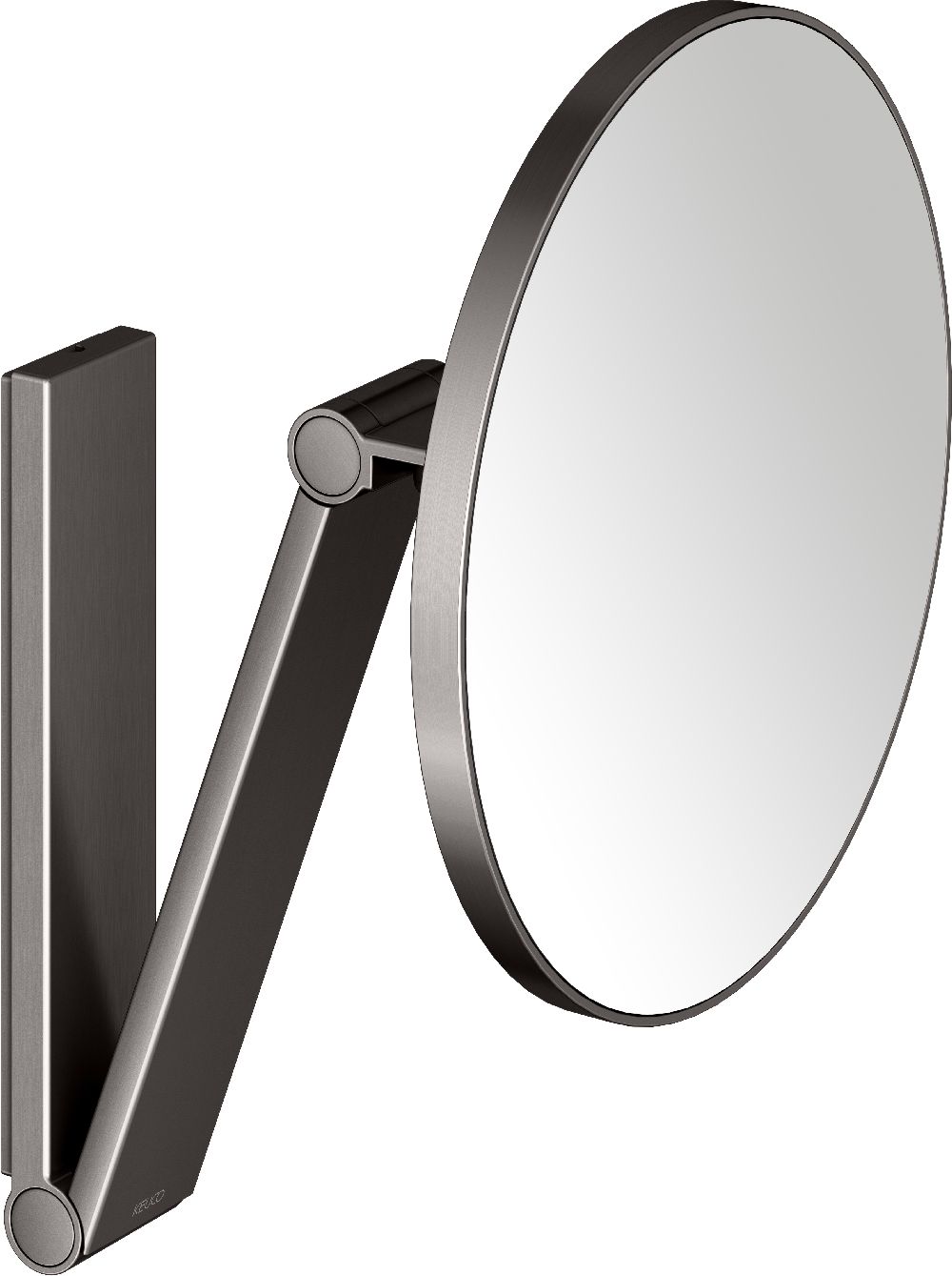 Keuco Cosmetic mirrors lusterko kosmetyczne 21,2x31,4 cm okrągłe z oświetleniem tytan czarny szczotkowany 17612350000 - Wysyłka w 24h