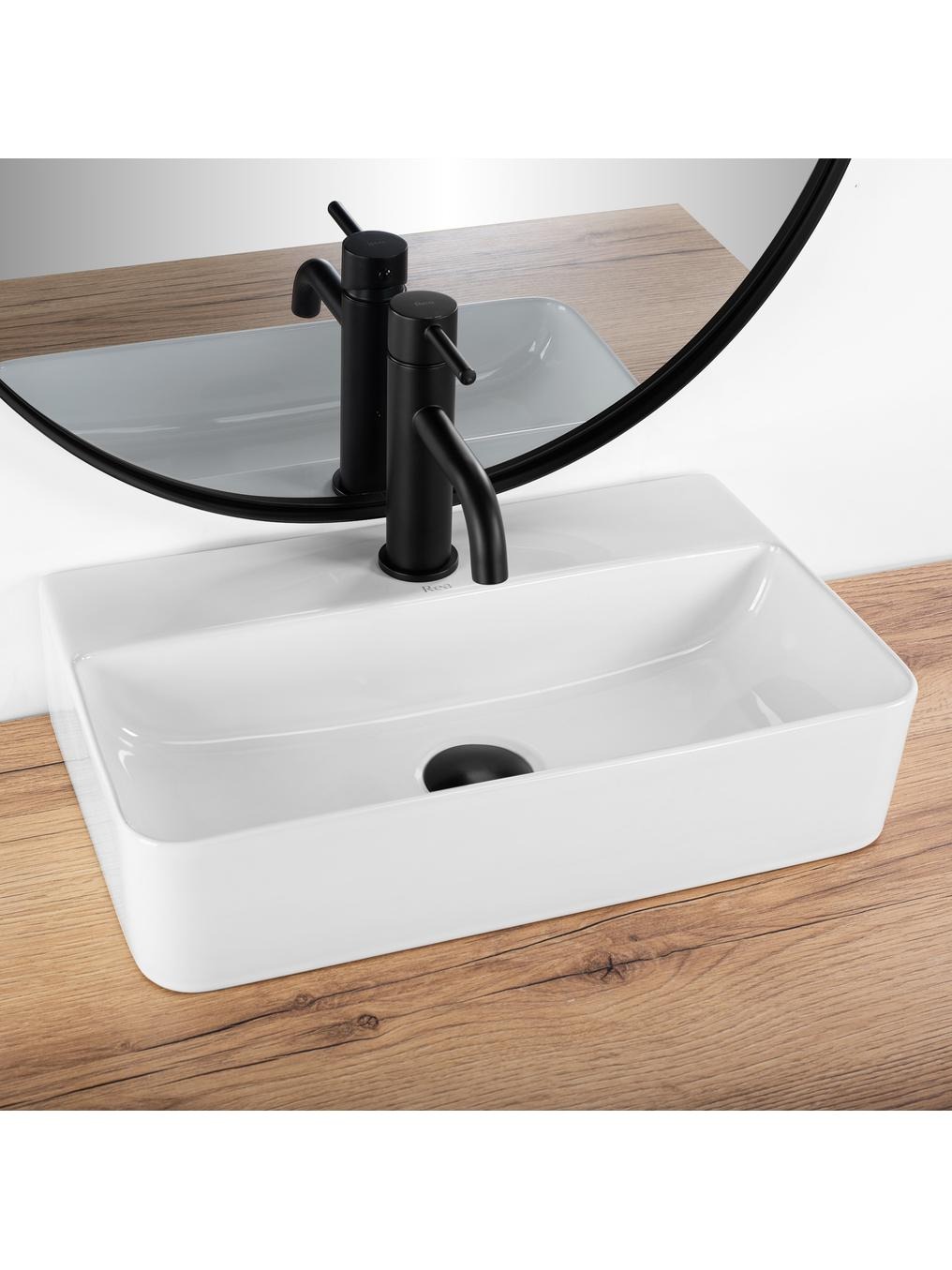 Rea Naomi umywalka 45,5x28,5 cm półokrągła ścienna-nablatowa biała REA-U0630 - Wysyłka w 24h