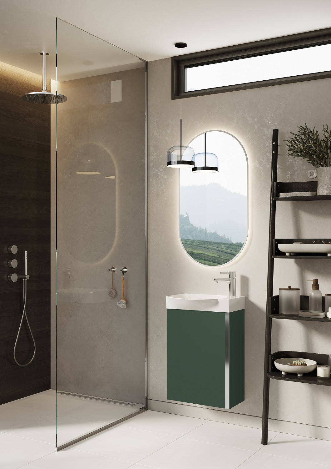 Elita Summer umywalka z szafką 45,2 cm forest green matt RE020450147010